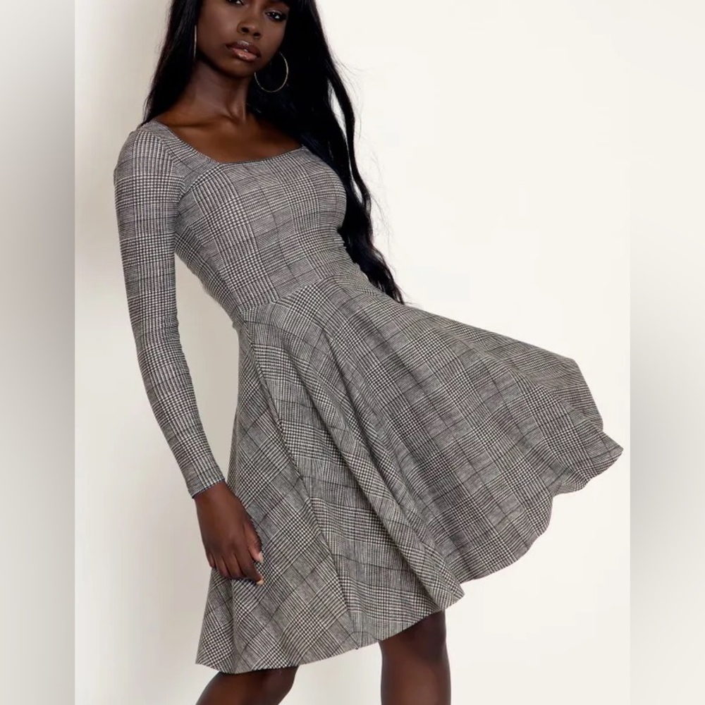 Black Milk Tweed Mono Squared Up Dress XS
